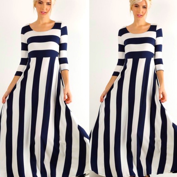 Dresses & Skirts - JUST IN** Striped Blue and White Maxi Dress